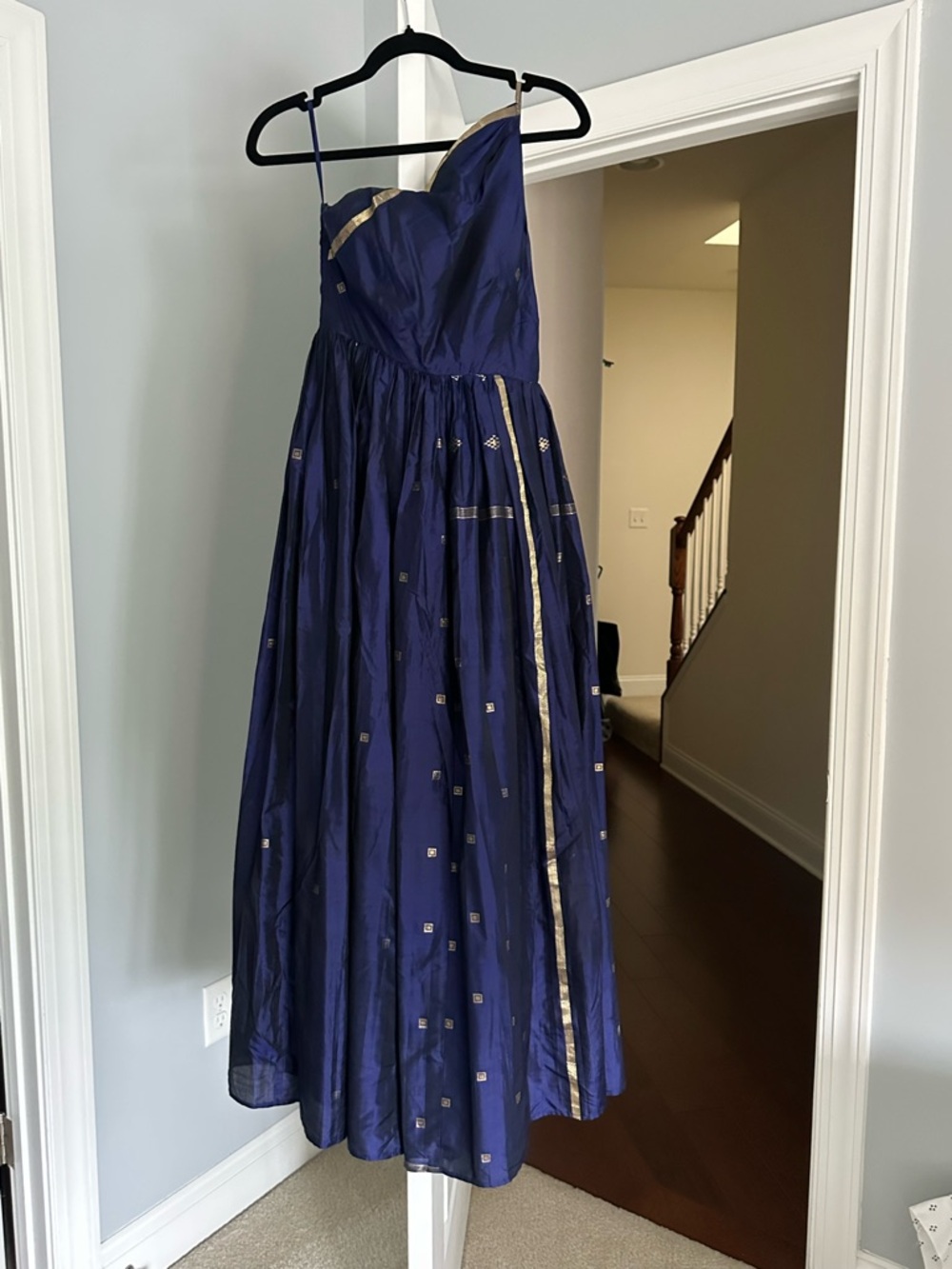 Purple One Shoulder Anarkali Dress Indian Gown